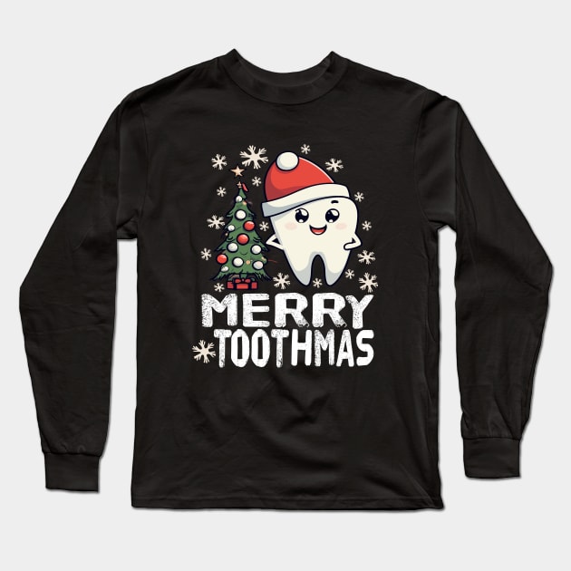 Merry Toothmas - Dental Xmas Holiday Christmas Dentist Long Sleeve T-Shirt by Outrageous Flavors